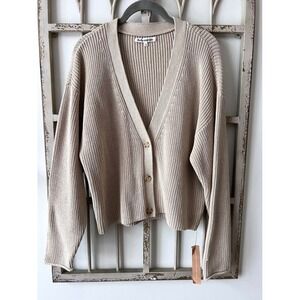 Reformation Jessa Cotton Cardigan Size Medium‎ Tan